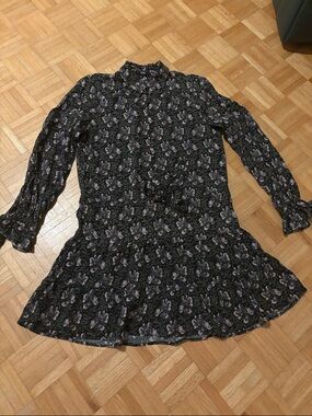 Paige Floral Long-Sleeve Tiered Mini Dress. NWOT